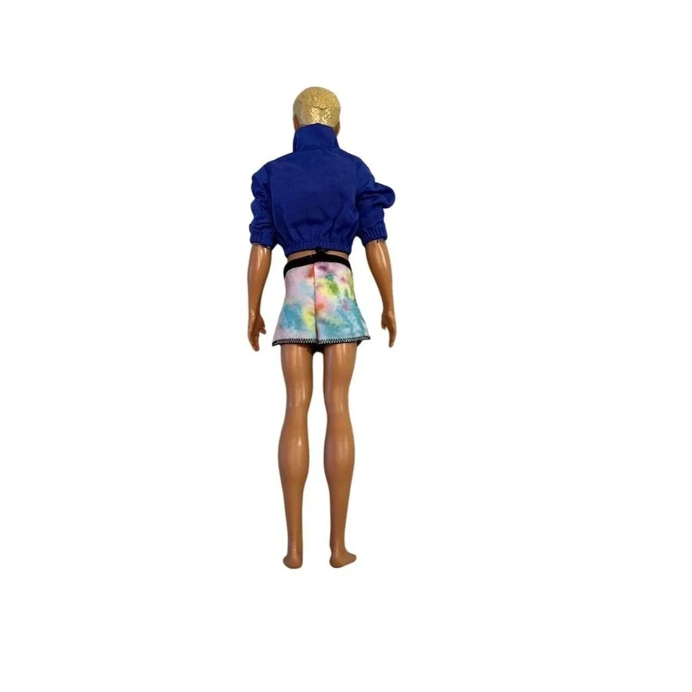 Vintage Ken Doll‎ in Blue Jacket & Tie-Dye Shorts Barbie 1980s Fashion